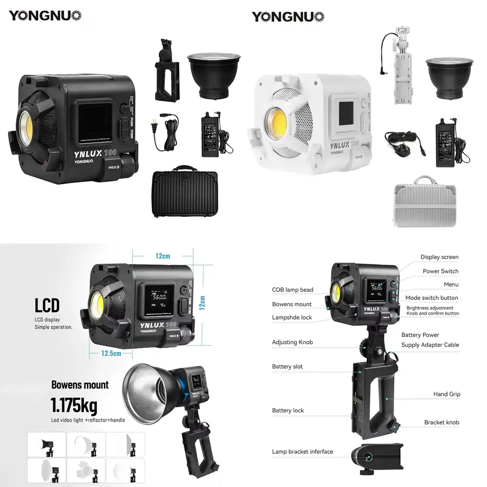 Photography Lighting Handheld - YONGNUO YNLUX100 100W 3200K-5600K Luz de
