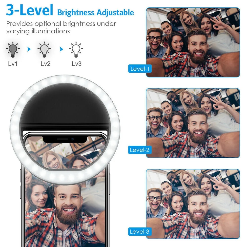 USB recarregável LED Selfie Ri - Photography Lighting Description avaliação e preço